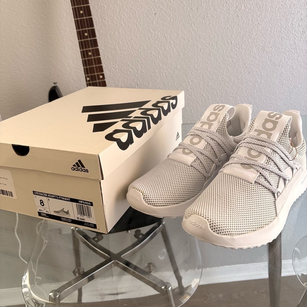 adidas White Gray Athletic Shoes